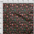 thumbnail image 3 of oneOone Polyester Spandex Black Fabric Floral Craft Projects Decor Fabric Printed By The Yard 56 Inch Wide, 3 of 5