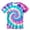 Pink, variant on Girls’ Rainbow Tie Dye T-Shirt, Short Sleeve Crewneck Graphic Tee, Colorful Casual Summer Top for Kids