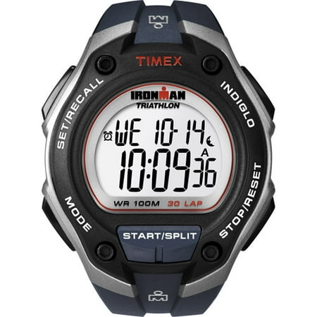 UPC 753048342600 product image for Men's T5K416 Ironman 30-Lap Oversize Silver with Blue Resin Strap Sports Watch | upcitemdb.com