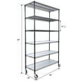 thumbnail image 4 of 6-Tier Wire Shelving,Steel Storage Rack,Height Adjustable Metal Shelving for 1000 LBS Capacity,Black, 4 of 6