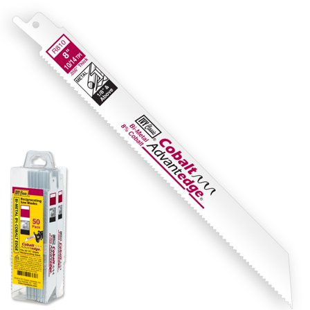 IVY Classic 28372 8 in. 10/14 TPI Bi-Metal Reciprocating Saw Blade, Cuts Metal/Plastic (50-Pack)