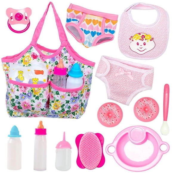 16-Piece Set with 18 inch Doll Baby Bottle Baby House Mini Pacifier