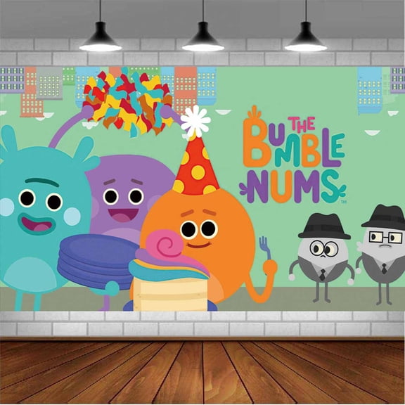 The Bumble Nums Backdrop Banner Party Supplies Poster Movie Theme Background for Photography Birthday Decorations