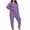 Purple, variant on Women Oversize 2 Piece Loungewear Sevevn Set Long Sleeve Pocket Top Jogger Pants Soft Casual Sleep Outfit Multiple Solid Shades