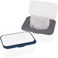 thumbnail image 1 of GHSDFBB 2 Pcs Wipes Dispenser, Dustproof Wipes Container Wet Tissue Box Baby Wipe Holder Large Capacity Wipes/Tissue Case with Secure Lid Keeps Wipes Fresh for Home Office(Grey+Blue), 1 of 7