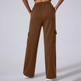 thumbnail image 5 of cFmduc Women's Cargo Sweatpants Drawstring High Waisted Wide Leg Pants Athletic Casual Baggy Sweat Pants with Pockets, 5 of 8