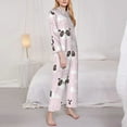 thumbnail image 4 of Kll Cute Panda Print Women'S Long Sleeve Pajamas With Pants Sleepwear Loungewear 2 Set-Medium, 4 of 9