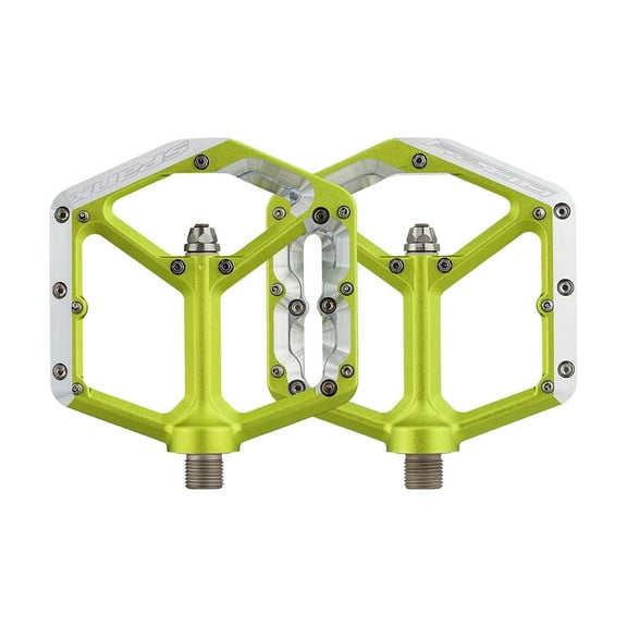 Spank, Oozy, Platform Pedals, Body: Aluminum, Spindle: Cr-Mo, 9/16'', Green