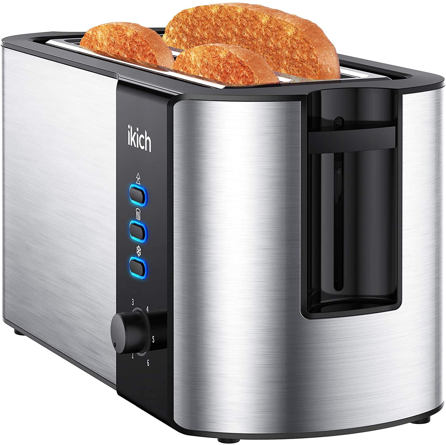 1300W 4 SLICE WHITE ELECTRIC TOASTER BROWNING CONTROL CRUMB TRAY BREAKFAST BREAD 