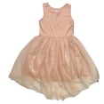 thumbnail image 2 of Zunie Girl Girl's Sleeveless Sequin Hi-Low Mesh All Occasion Dress (6/6X), 2 of 2