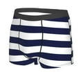 thumbnail image 2 of Disketp Navy Blue And White Stripes Men'S Boxer Briefs,Soft And Breathable Cotton Underwear With Comfortflex Waistband, 2 of 9