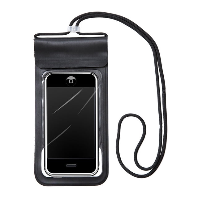 Bolsa impermeable para teléfono móvil de PU transparente con velcro para exteriores, personalizada, con pantalla táctil de gran tamaño y huella dactilar, para natación, buceo y playa, funda