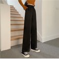 thumbnail image 4 of Pantalones de pierna ancha para mujer, pantalones de traje drapeados de cintura alta, pantalones casuales para estudiantes para mujer, 4 of 5