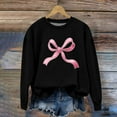 thumbnail image 2 of Girls' Valentine's Day Sweatshirt Long Sleeve Crew Neck Pullover Bow Print Festive Casual Top (1-12 Years), 2 of 7