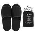 thumbnail image 1 of Travel Open Slippers Portable Folding Slippers Business Trip Slippers For Home Hotel (black), 1 of 3