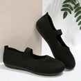 thumbnail image 4 of Womens Ballet Shoes Round Toe Knit Mary Jane Flats Casual Nonslip Walking Shoes Slip on Lightweight Dress Shoes Black Size 9.5, 4 of 6