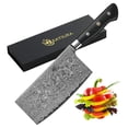 thumbnail image 3 of Katsura Cutlery CKGA7G Japanese Premium AUS 10-67 Layers Damascus Steel 6.5 in. Chinese Cleaver Knife with G10 handle, 3 of 7