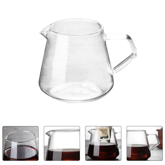 Omeite 650ml Glass Coffee Sharing Pot Hand-Poured Handcrafted Coffee Maker for Home Brewing