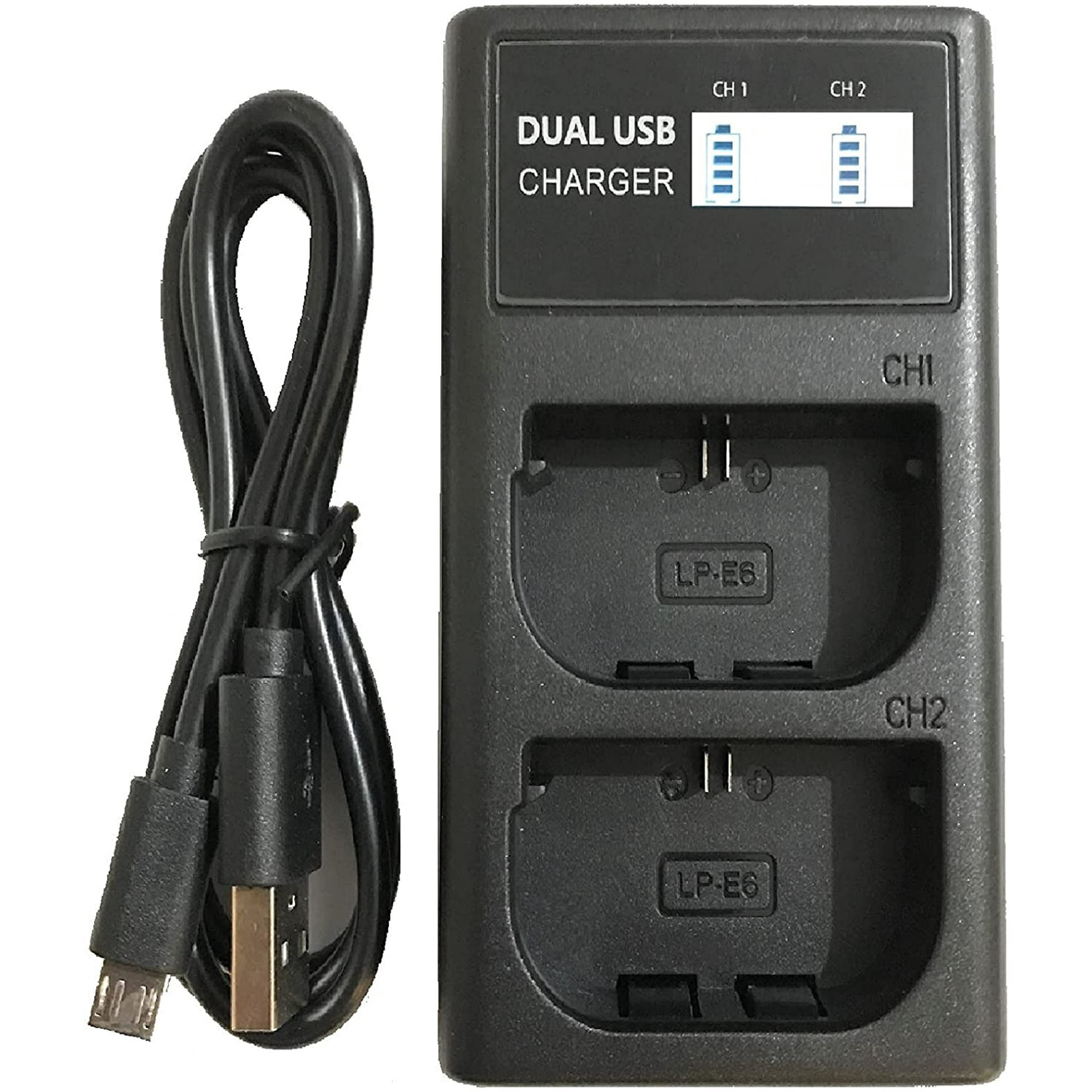 GD Living' Dual Digital y Charger for Canon LP-E6 / LP-E6N, LC-E6, CBC-E6,  LPE6, LCE6, CBCE6, EOS 5D Mark II, | Walmart Canada