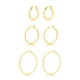 thumbnail image 1 of JeenMata Juego de 3 Deslumbrantes Aros Dorados para Mujer Chapados en Oro Amarillo, 1 of 5