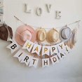 thumbnail image 2 of CHAO Pancarta de feliz cumpleaños – Blanca con 5 globos de confeti dorados – Ideal para todas las edades, 2 of 5