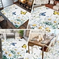 thumbnail image 6 of 5x8Ft Area Rugs Butterfly Spring Floral Non-Skid Rubber Backing Large Rectangle Rugs - Living Room Bedroom Home Office, Daisy Flowers Botanical Country Indoor Floor Mat Carpets Washable Rug, 6 of 9