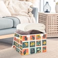 thumbnail image 3 of Yayeee Collapsible Cube Storage Bin with Lid Fabric Closet Decorative Basket with Handles, Jungle Stamp, 3 of 7