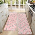 thumbnail image 4 of Kitchen Rugs Sets Of 2,Pink Cartoon Winged Unicorn Floral Pattern Anti Fatigue Kitchen Mat Rugs Non Slip Washable,Decorative Kitchen Floor Mats for Kitchen,Sink,Laundry,17"X47", 4 of 5