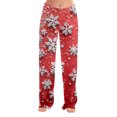 thumbnail image 5 of Women's Casual Fashion Christmas Pajama Pants, Long Sleepwear Trousers for Sports and Home Use, Comfortable and Soft Material for Nightwear and Lounging,Wine,S, 5 of 6