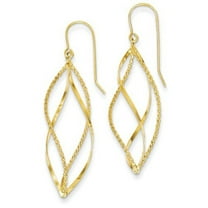 Primal Gold 14 Karat Yellow Gold Textured Twisted Dangle Earrings