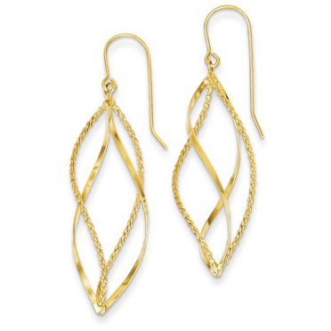 CLASSYZINT Gold Twist Dangle Earrings - Hypoallergenic, 2 Inches, 14k Gold Plated