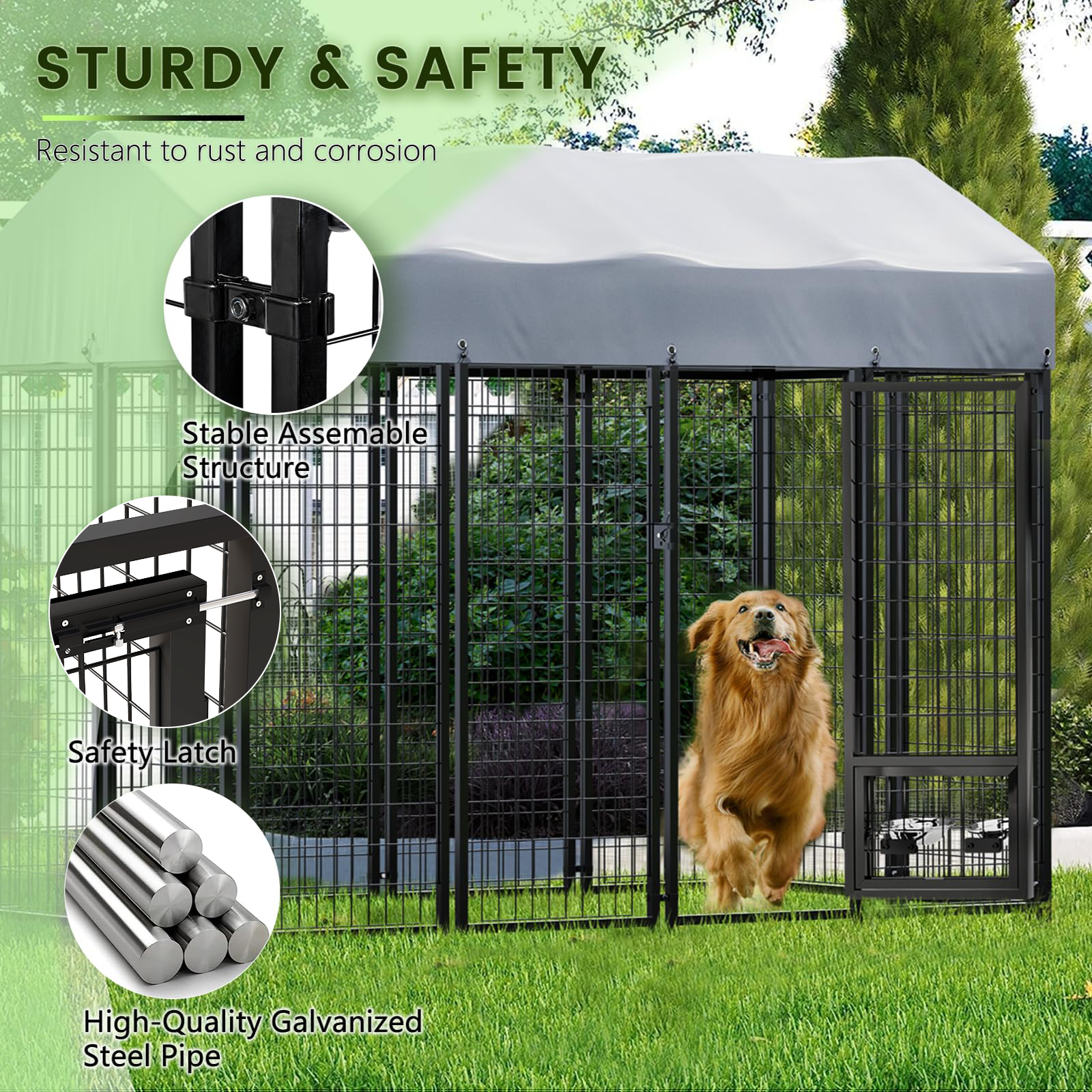 Waleaf Outdoor Dog Kennel, Large photo 6