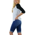 thumbnail image 4 of ToBeInStyle Women's Classic Cotton Baseball T-Shirts - White/Black - Medium, 4 of 5