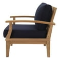 thumbnail image 4 of Modern Contemporary Urban Outdoor Patio Balcony Garden Furniture Lounge Sofa and Chair and Coffee Table Set, Wood, Navy Blue Natural, 4 of 9