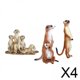 thumbnail image 1 of Figura De Acción De Animal , De Pie, Adorno De Escritorio, 4x3 Uds., 1 of 8