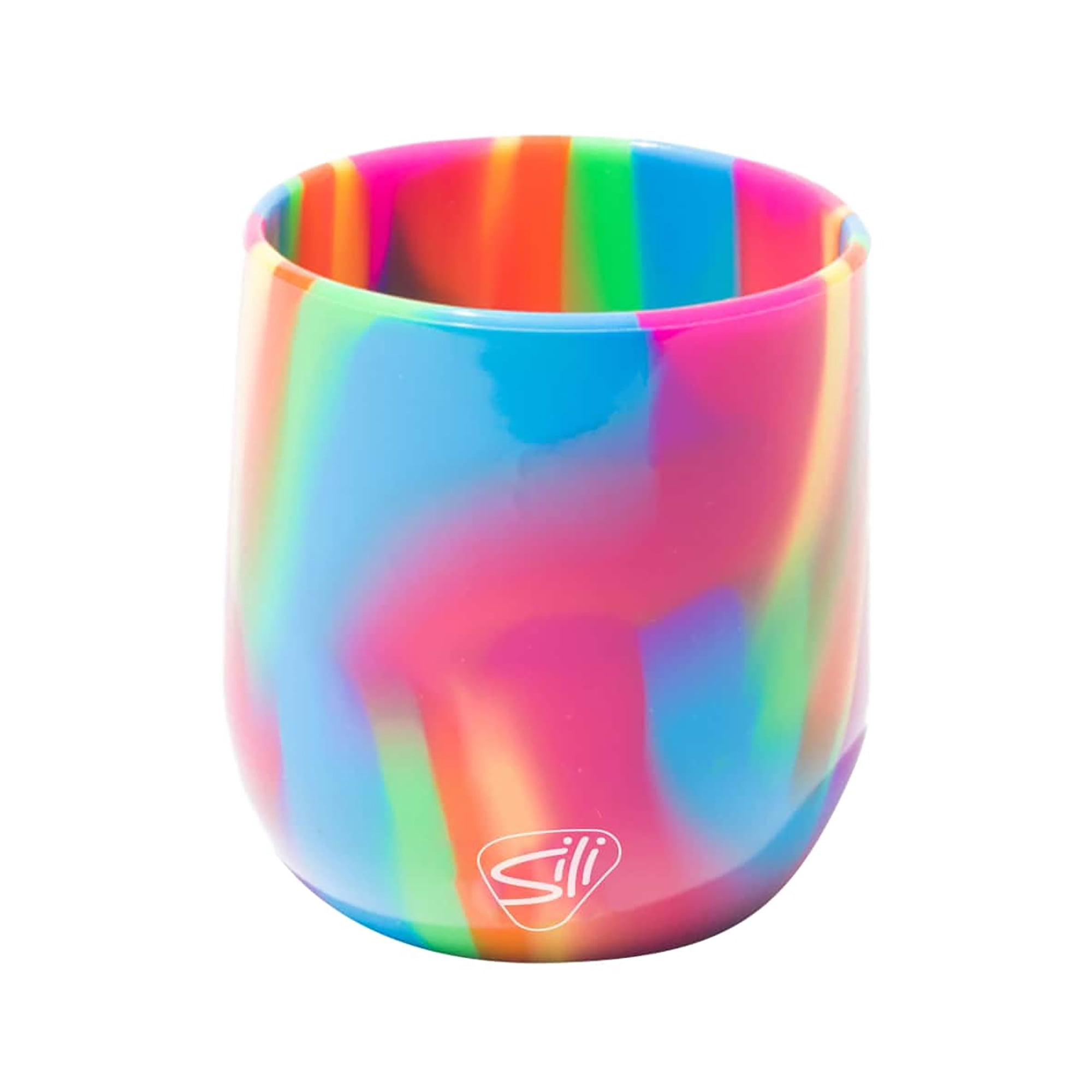 Silipint: Silicone 12oz Stemless Wine Glasses: 2 Pack Hippie Hops - Reusable Flexible & Unbreakable Cups, Hot/Cold