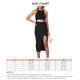 thumbnail image 3 of Vestido sin mangas para mujer, cintura recortada, color en contraste, lateral dividido en la cadera, vestido de verano negro XS, 3 of 3