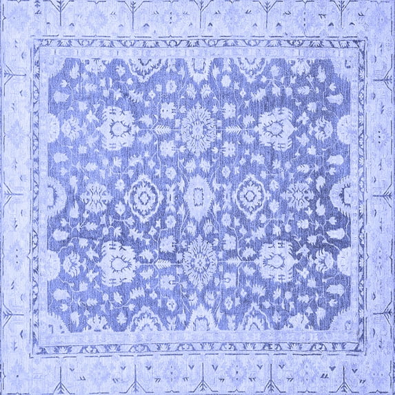 Ahgly Company Indoor Square Oriental Blue Traditional Area Rugs, 7' Square