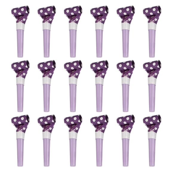 Uxcell 18 Pcs Colorful Noise Makers Plastic Party Blowers Party Favors for Birthday Parties Holiday Christmas New Years Gift Favors, Purple