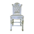 thumbnail image 2 of JERFIT Counter Height Chairs Set of 2, White Upholstered Antique Pearl Finish Dining Chairs with Padded Seat for Kitchen Island, Breakfast Nook, Armless Bistro Style, 2 of 6