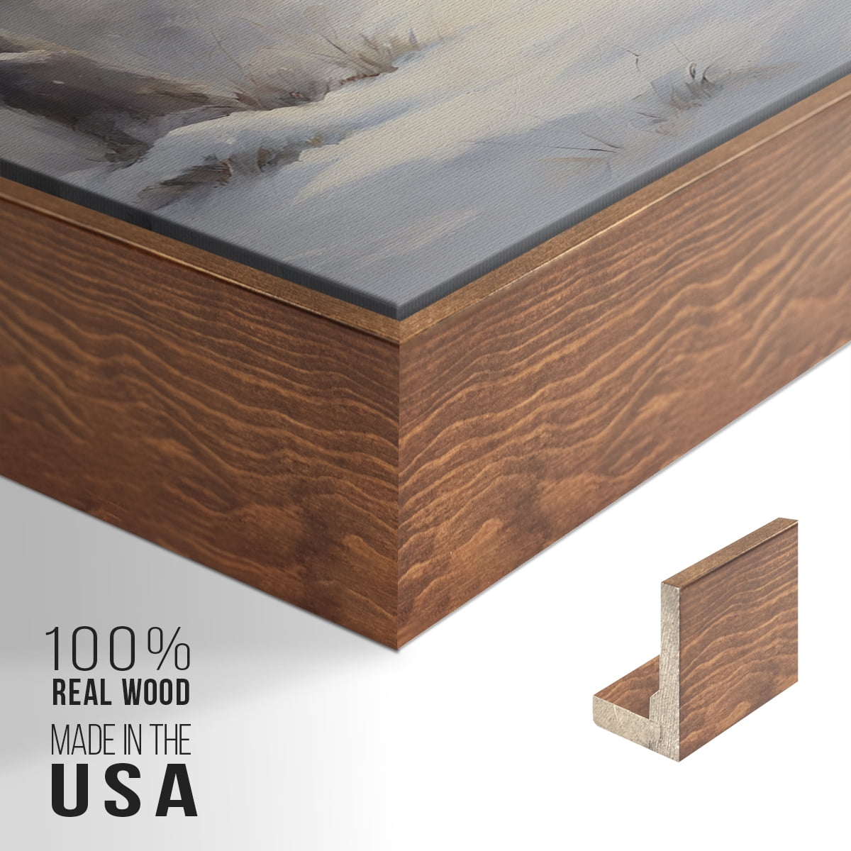 Vintage Landscape-CCVII By Wexford Home Framed in Walnut Wood Gallery Wrapped Canvas 17 in. x 25 in.