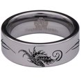thumbnail image 2 of Abstract Dragon Tungsten Carbide Ring, 2 of 9
