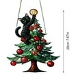 thumbnail image 3 of Costeam Black Cat Christmas Ornament Hanging Decor for Tree Wall Mantle Halloween Themed Holiday Decorations Funny Cartoon Animal Decor, 3 of 5