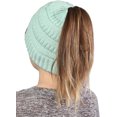 thumbnail image 3 of SURJDE Ponytail Messy Bun BeanieTail Women's Beanie Solid Ribbed Hat Cap, 3 of 7