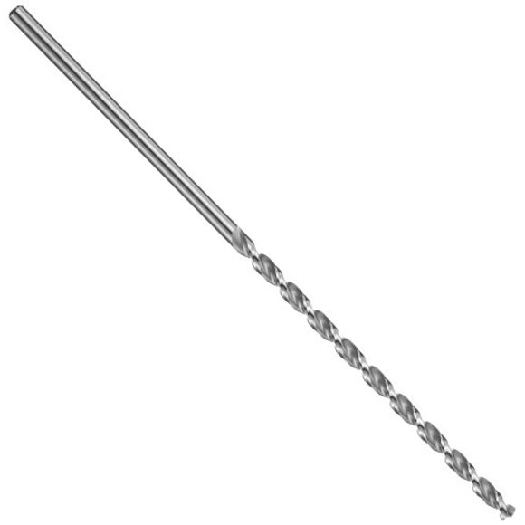 Precision Twist QC91P High Speed Steel Long Length Drill Bit, Uncoated (Bright) Finish, Round Shank, Parabolic Flute, 135 Degree Point Angle, 11/64" (Pack of 12)