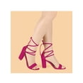 thumbnail image 6 of BLISSFUL STEP Women's Sandals Solid Summer Block Heels Lace up Sandals Hot Pink 5.5, 6 of 8