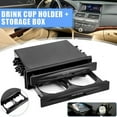 thumbnail image 2 of Car Auto Single Din Radio Pocket, Universal Cd Pocket Drink Cup Holder Storage Box Black, 2 of 8