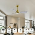 thumbnail image 5 of Matthews Fan Company AKLK-BRBR-BN-42 Alessandra 42” Brushed Brass Ceiling Fan with 3 Brushed Nickel  Blades, Integrated LED Light Kit, Remote Control, Indoor/Outdoor Wet Rated, 5 of 6