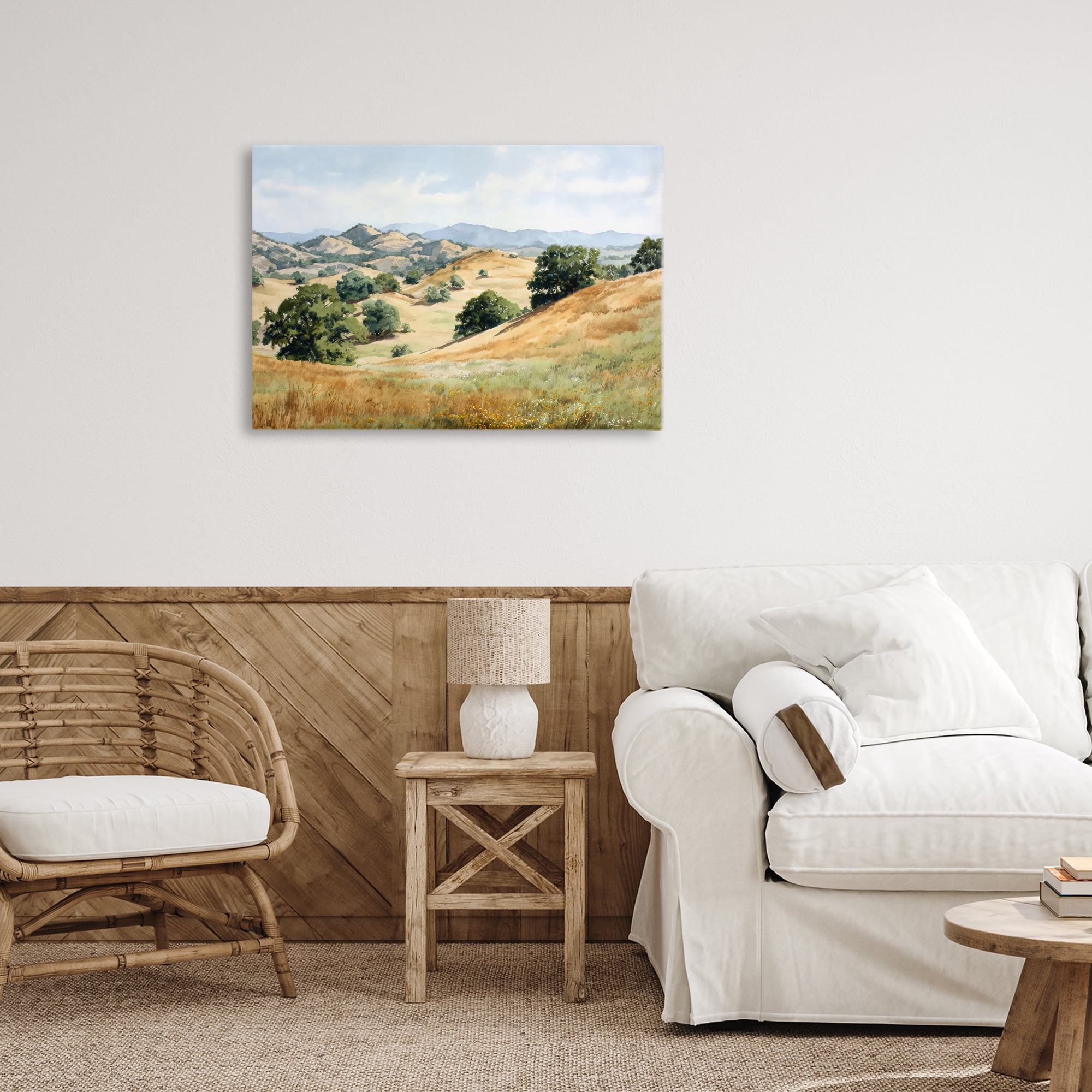 Stupell Industries Idyllic Mountains and Trees Canvas Wall Art, design by Petal Prints Design