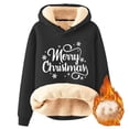 thumbnail image 2 of BLVB Women's Casual Winter Warm Fleece Lined Hooded Sweatshirt Thick Pullover Merry Christmas Sweater for Women, 2 of 3
